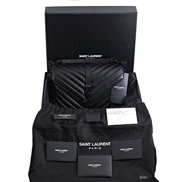 New Saint Laurent College Medium Leather Bag - Picture 5 of 8